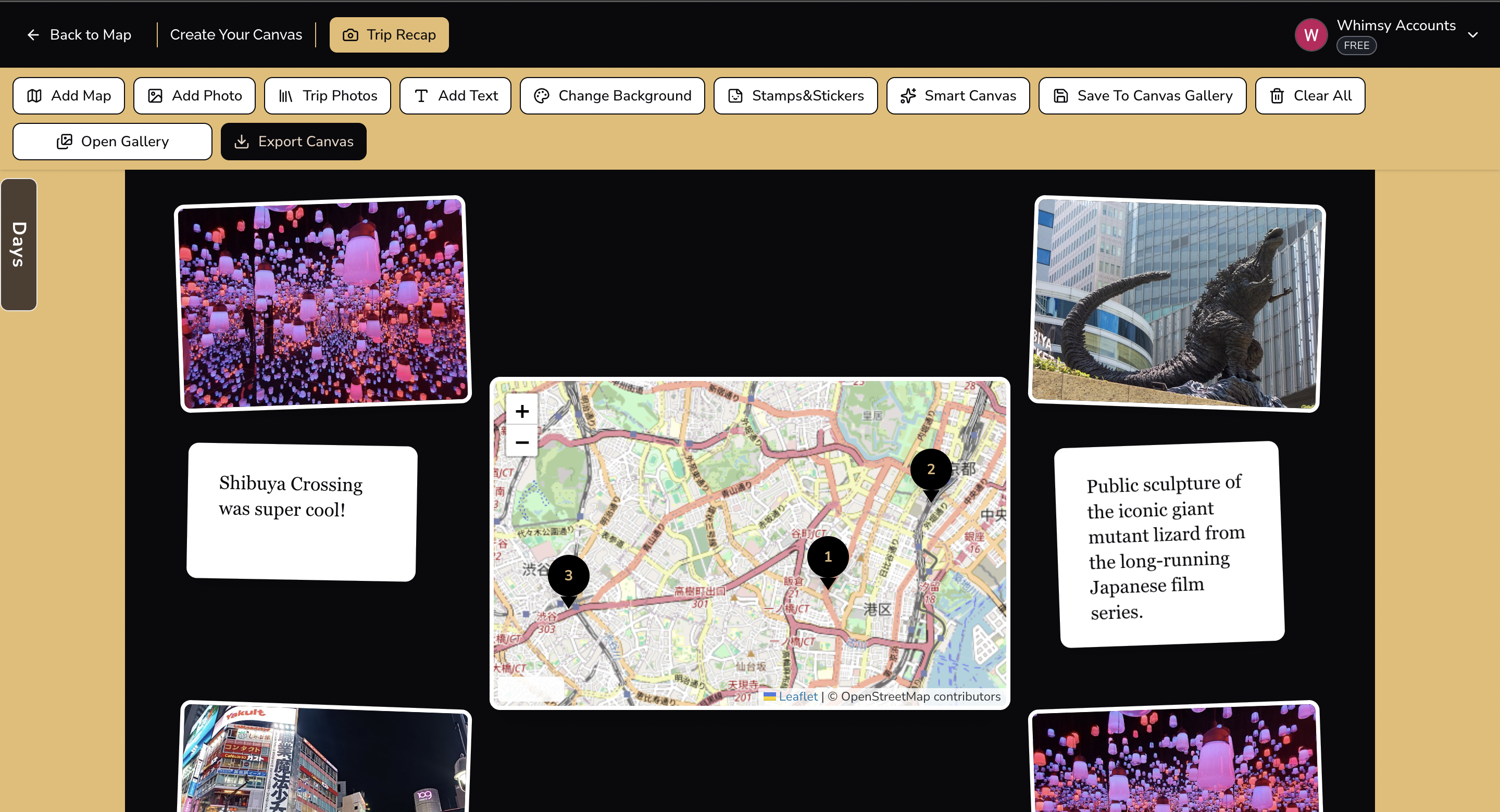 Visual canvas workspace